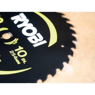 RYOBI 10 in. 40 Carbide Teeth Thin Kerf Miter Saw Blade A181002