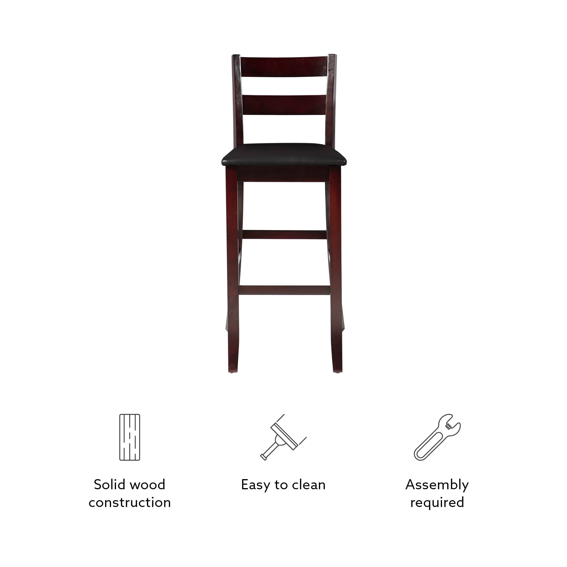 Linon Triena Bar Stool， Dark Brown