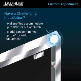 DreamLine Encore 56 to 60 in. x 76 in. Semi-Frameless Sliding Shower Door in Satin Black SHDR-1660760-09