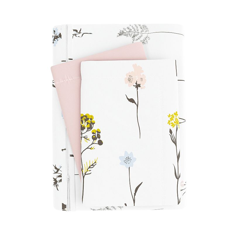 Home Collection Premium Ultra Soft Wild Flower Pattern Reversible Duvet Cover Set