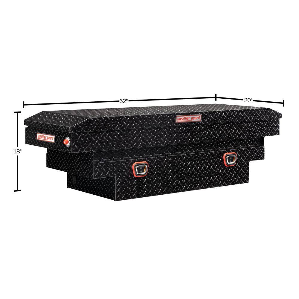 Weather Guard 62.5 in. Gloss Black Aluminum Compact Deep Truck Tool Box 137-5-03