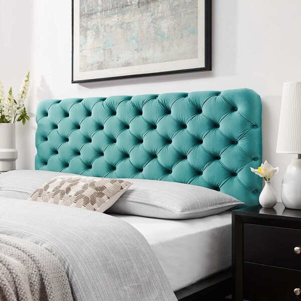 Lizzy Tufted Queen Performance Velvet Headboard - - 31910808