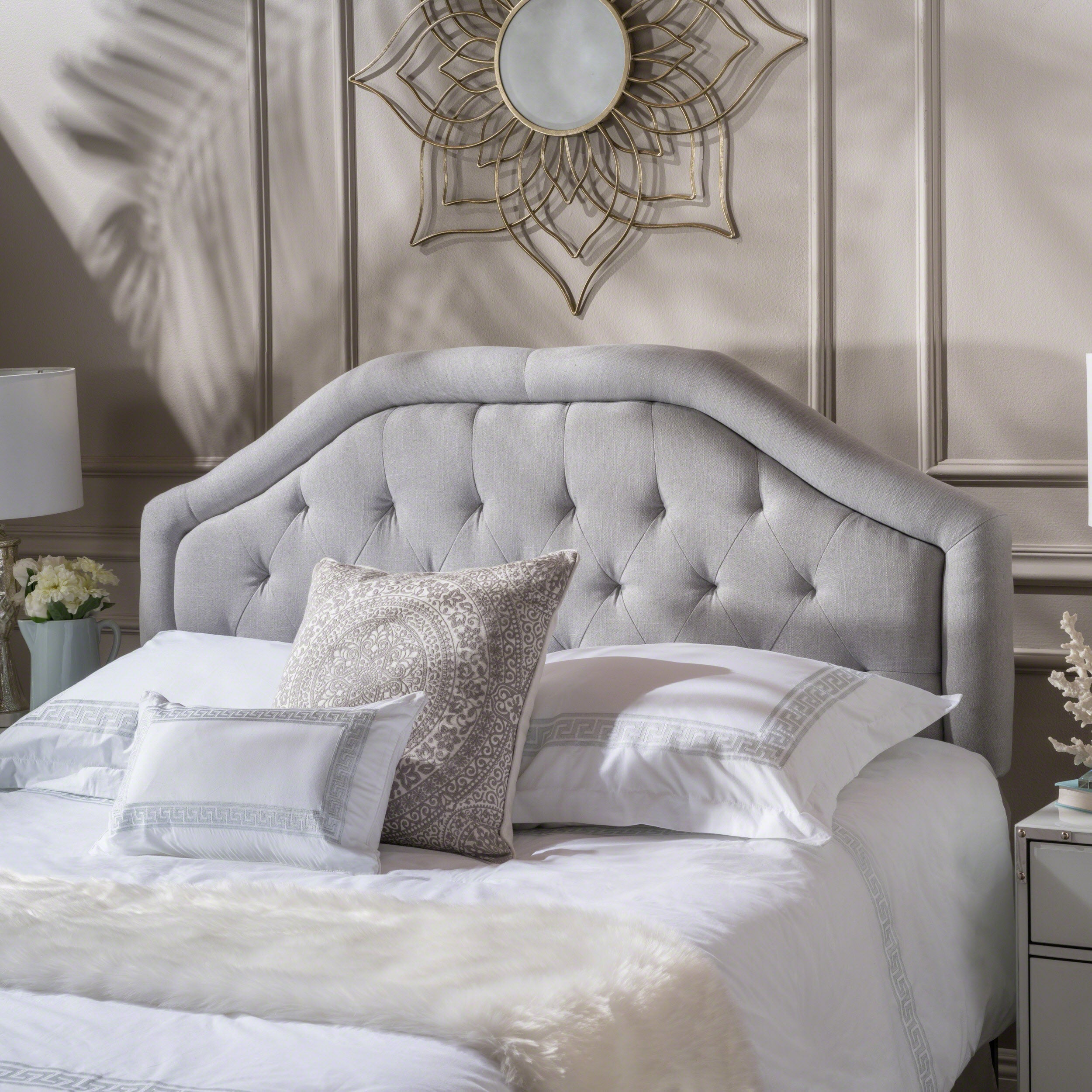 Celina Queen Tufted Adjustable Fabric Headboard