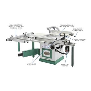 Grizzly Industrial 10 in. 5 HP 230-Volt Sliding Table Saw G0623X