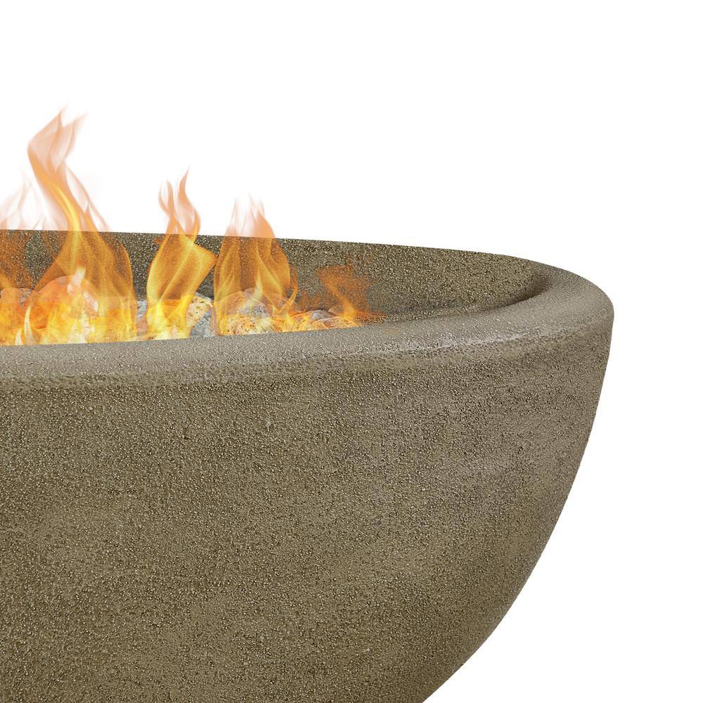 Real Flame Riverside 48 in. x 15 in. Oval MGO Propane Fire Pit in Glacier Gray 590LP-GLG