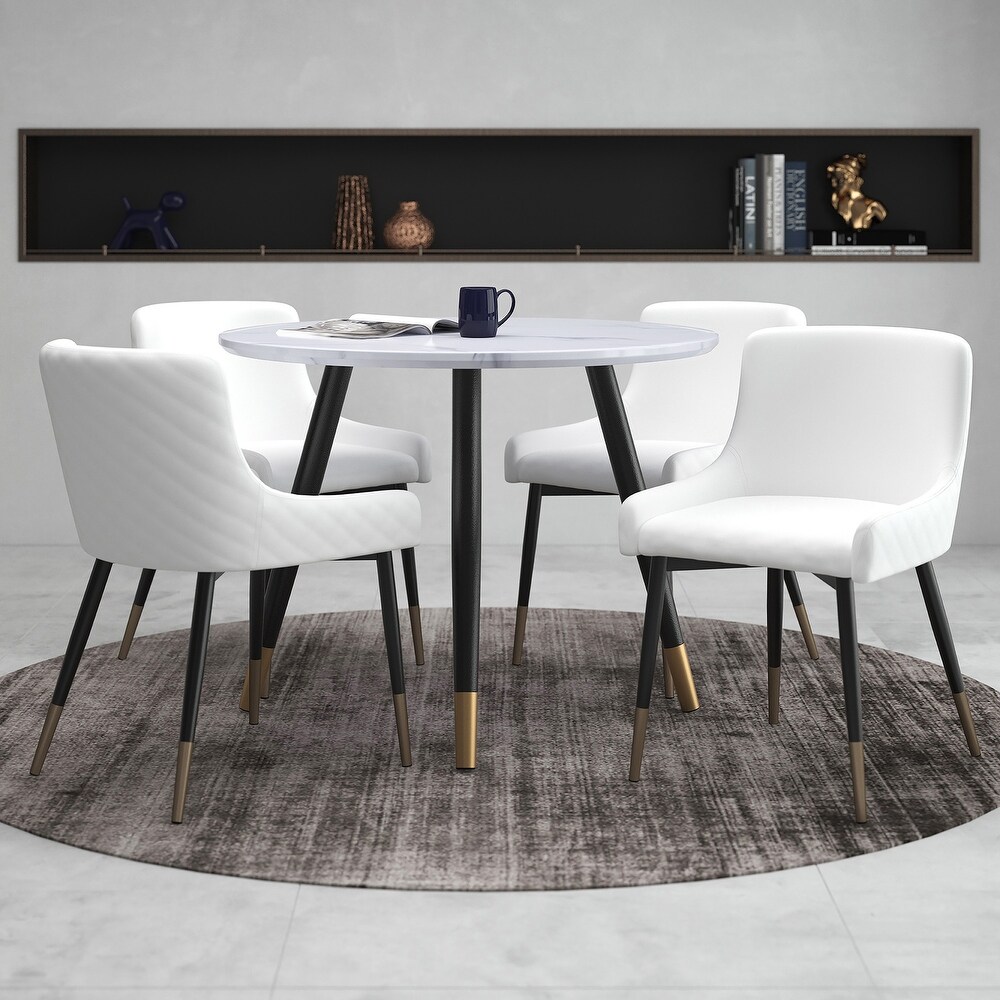 5pc Dining Set   White Table with White Chair