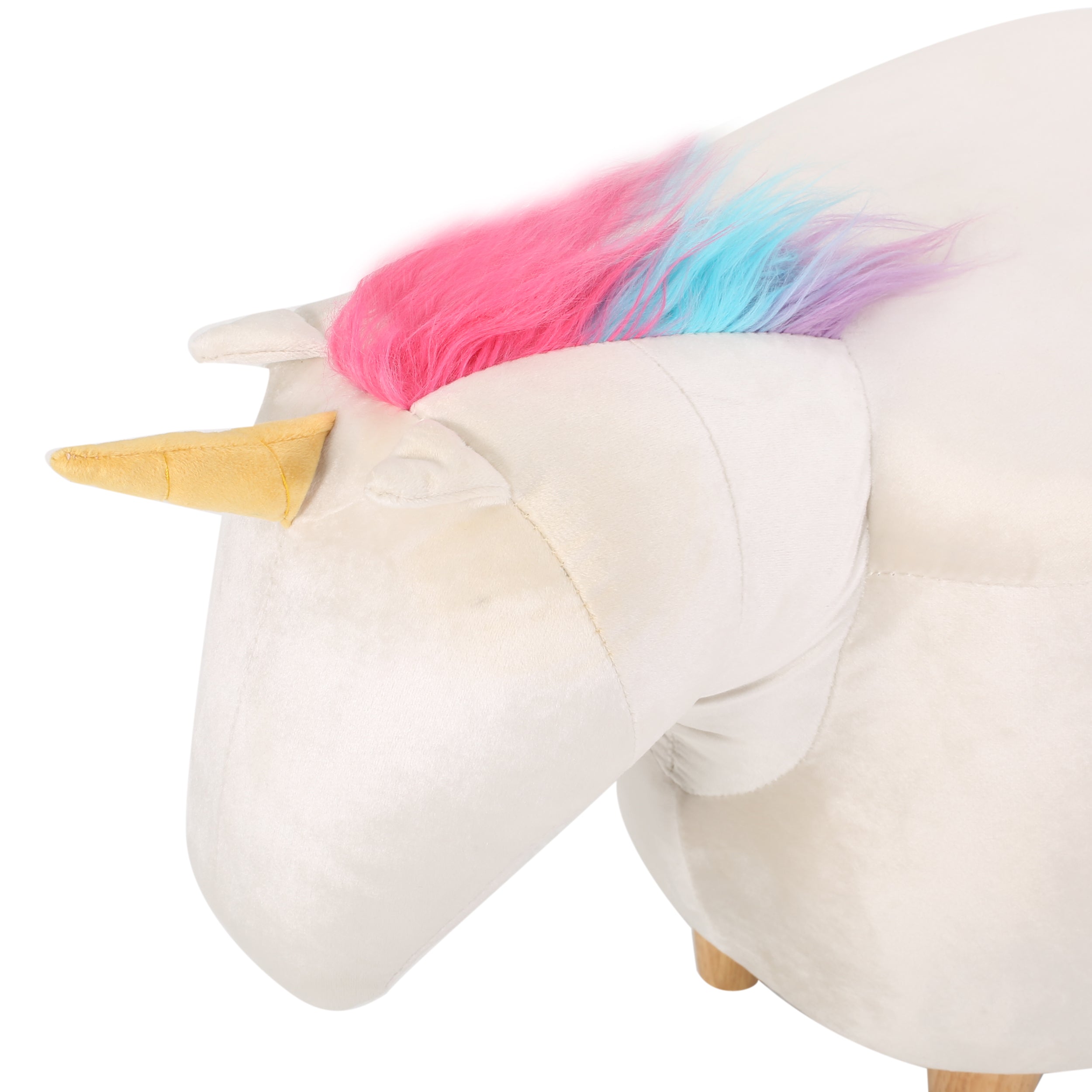 Saney Velvet Unicorn Ottoman