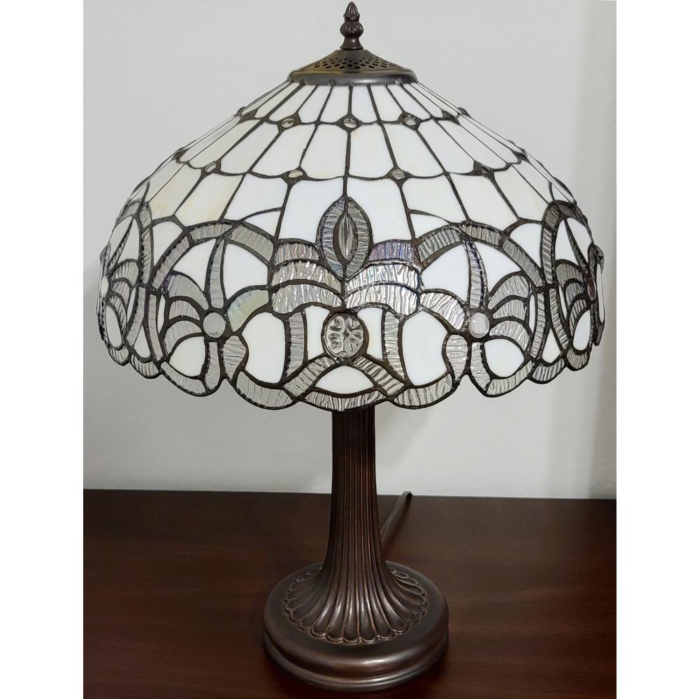 24" Stained Glass Two Light Stained Glass Two Light Accent Table Lamp