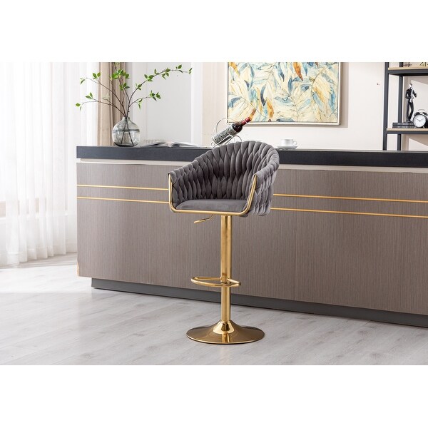 Retro Bar Stool with Footrest for Bar， Livingroom