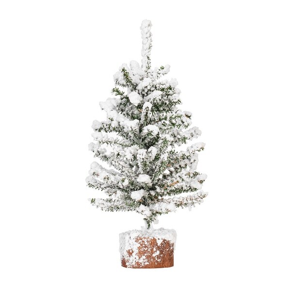 Vickerman 12 flocked Mini Pine Artificial Christmas tree，Set of 3