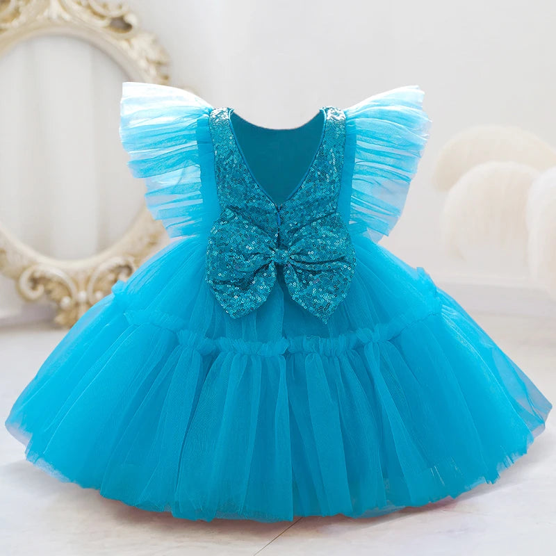 Toddler 1st Birthday Dress For Baby Girl Clothes Sequin Baptism Princess Tutu Dress Girls Dresses Party Costume 0-5 Year