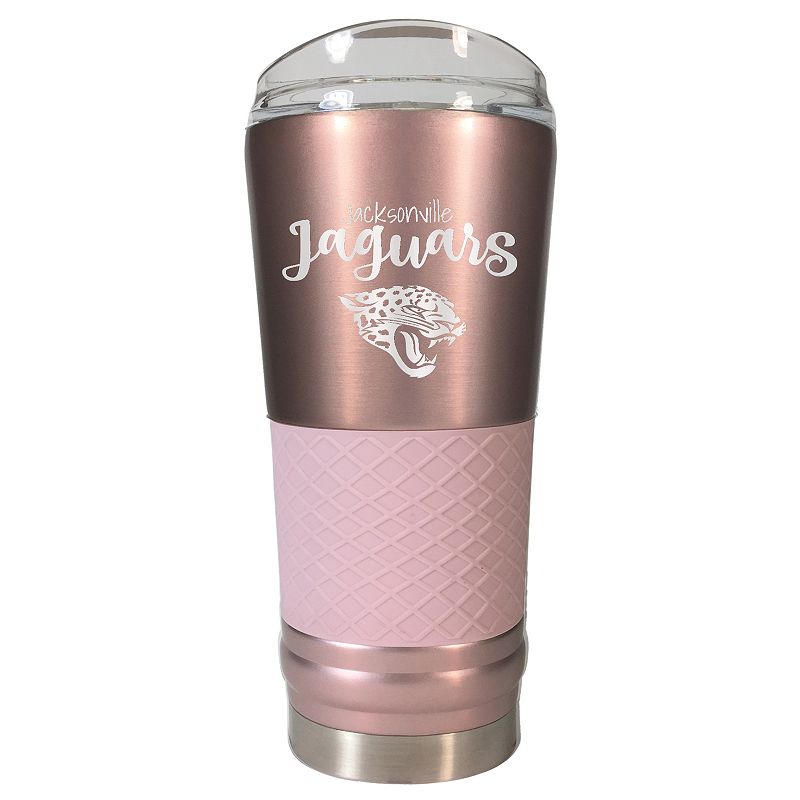 Jacksonville Jaguars 24 oz Rose Gold Finish Vacuum Insulated NFL Draft Tumbler