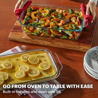 Pyrex Deep 9 in. x 13 in. 2-in-1 Glass Baking Dish with Glass Lid 1147782