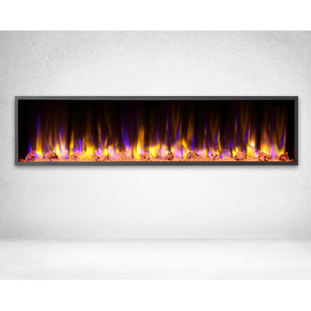 Dynasty Fireplaces 64 in. Harmony Built-in LED Electric Fireplace in Black Trim DY-BEF64