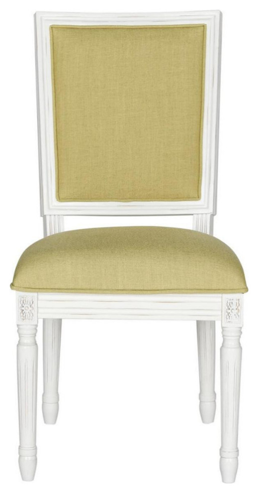 Cora 19 quotH French Brasserie Linen Side Chair  Set of 2  Spring Green/Cream   French Country   Dining Chairs   by V.S.D Furniture  Houzz