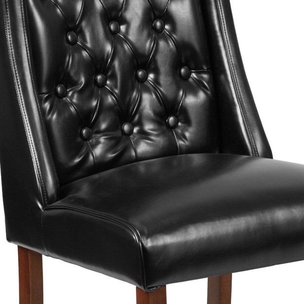 Emma And Oliver Tufted Parsons Chair With Side Panel Detail