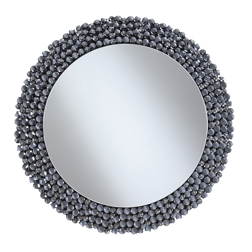 Beautifully Designed Round Contemporary Wall Mirror  Silver