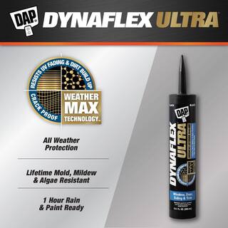 DAP Dynaflex Ultra 10.1 oz. Black Advanced Exterior Window Door and Siding Sealant (12-Pack) 7079818220