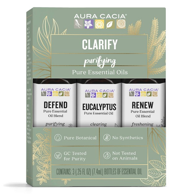 3pk Clarify Multi Essential Oil Set Aura Cacia