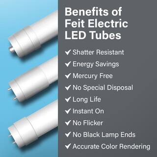 Feit Electric 20-Watt 4 ft. T12 G13 Type A Plug and Play Linear LED Tube Light Bulb Daylight 5000K (2-Pack) T1248850LEDG22RP