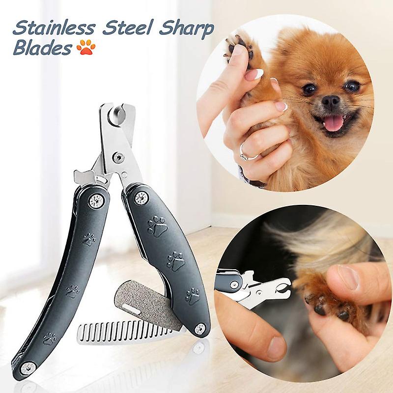 Multifunctional Dog Nail Clippers with Razor Sharp Safty Guard Nail File and Comb Suited for Small Medium Large Dog Cat