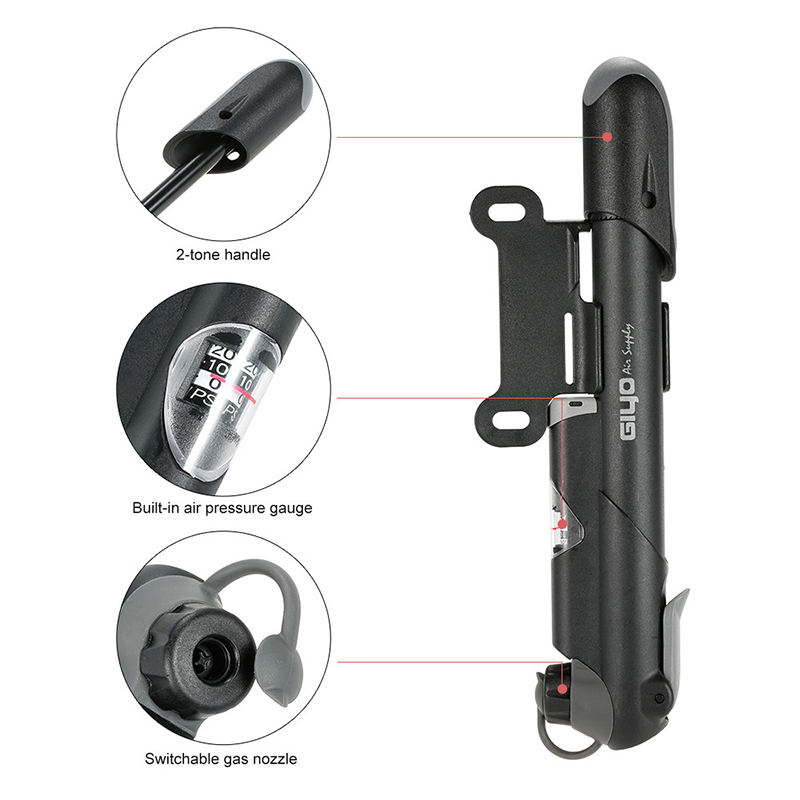 New Image GIYO Pocket Mini Hand Vacuum Air Pump With Pressure Gauge For Xiaomi M365 Electric Scooter Pump Bike Tool Pump