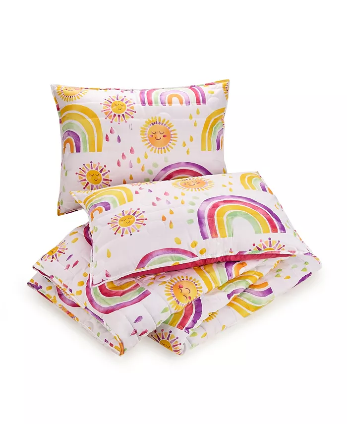 Urban Playground Rainbows and Suns 2 Piece Quilt Set， Twin