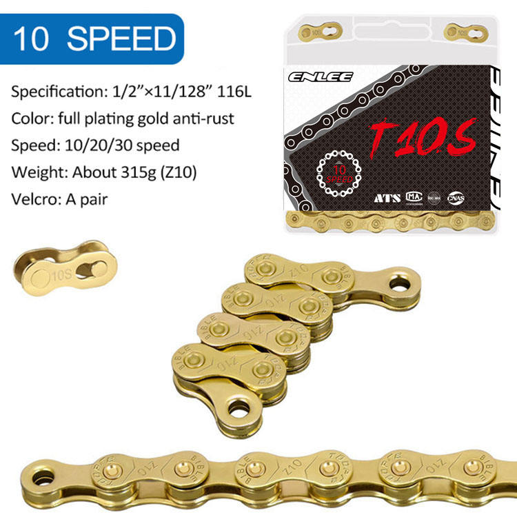 Cycling Parts ENLEE Anti Rust Mountain Road Bicycle Chain 8/9/10/11/12 Speed Gold MTB Bike Chains