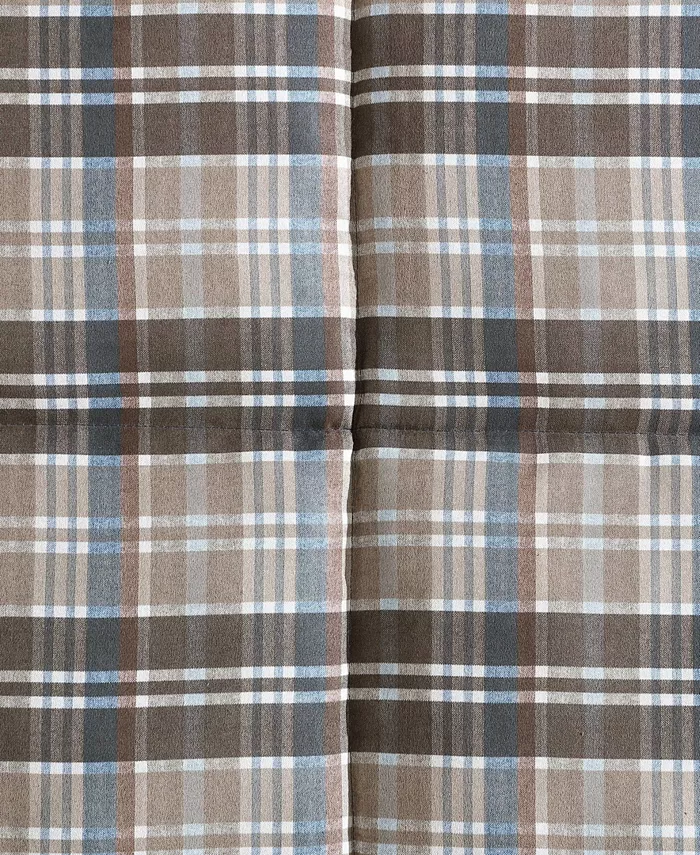 Eddie Bauer Rugged Plaid Micro Suede Reversible 2 Piece Duvet Cover Set， Twin