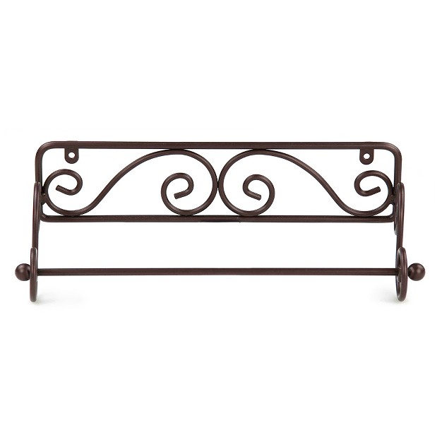 Home Basics Scroll Collection Steel Wall Mounted Paper Towel Holder Bronze