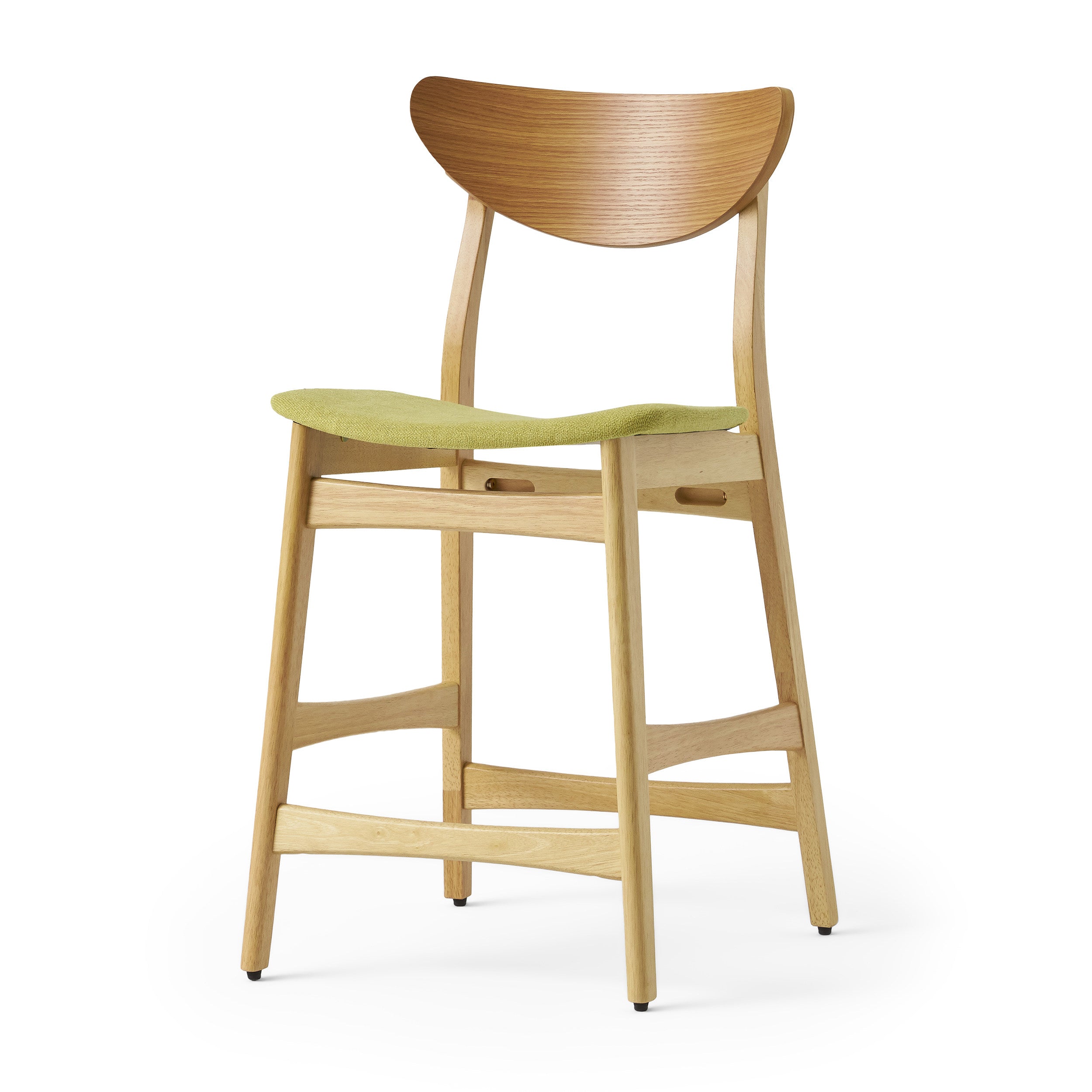 Molle Oak Finish Mid Century Design 24-Inch Counter Stools (Set of 2)