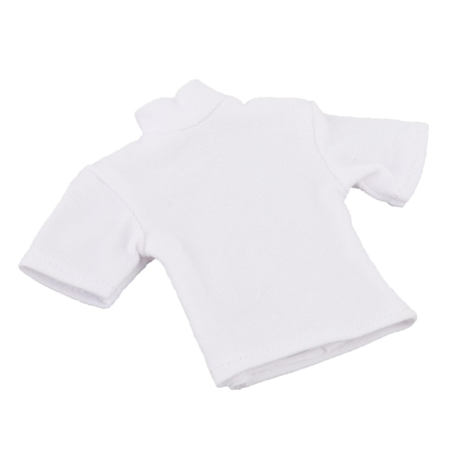 Fashion 1/12 T Shirt Mini Clothing For 6 Inch Male Action Figures Doll Model White