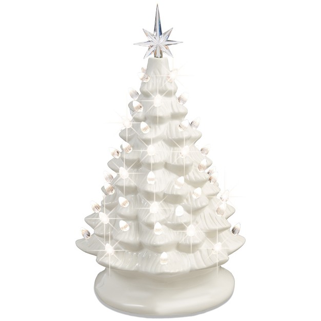 Best Choice Products 15in Ceramic Christmas Tree Pre lit Hand painted Holiday Decor W 64 Lights