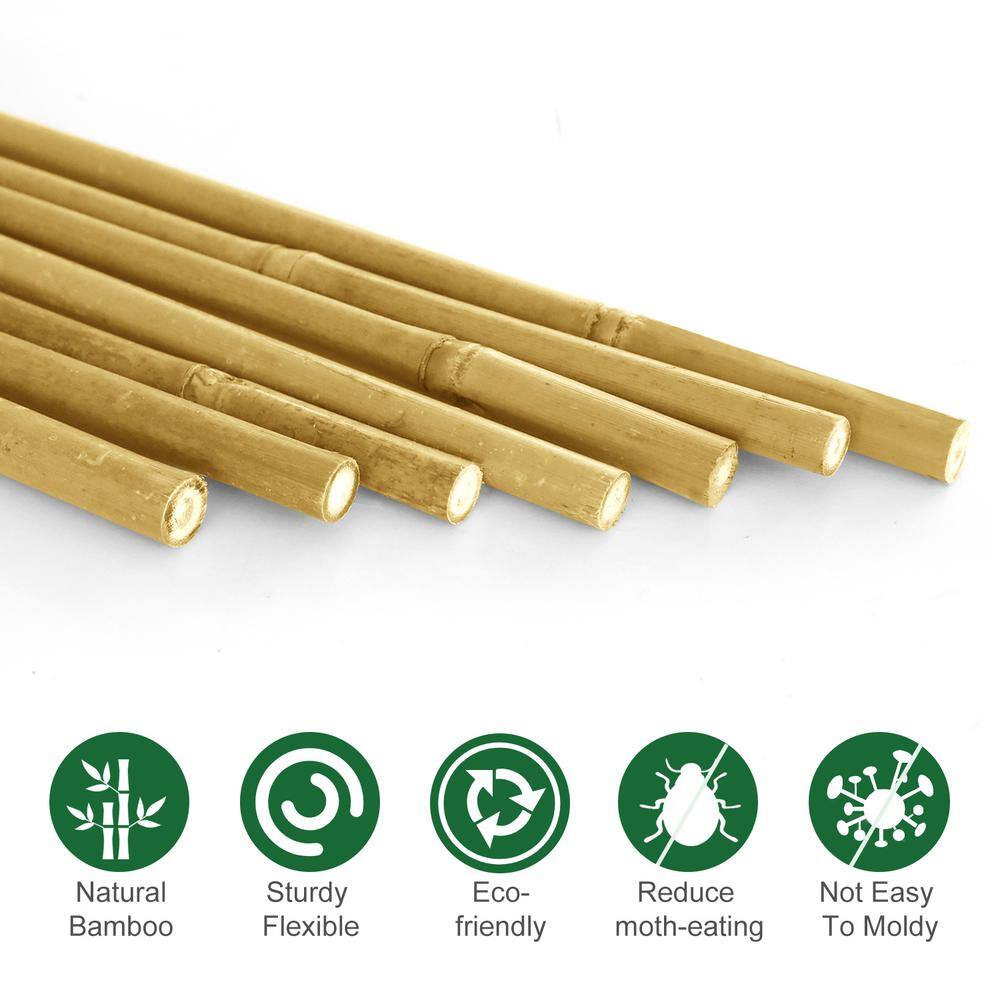 Ecostake 4 ft. Natural Bamboo Eco-Friendly Garden Plant Stakes for Climbing Support for Tomatoes Trees Beans (40-Pack) BPST440P