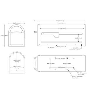 Architectural Mailboxes Chadwick Black Medium Steel Post Mount Mailbox with Nickel Handle and Flag 8950B-10