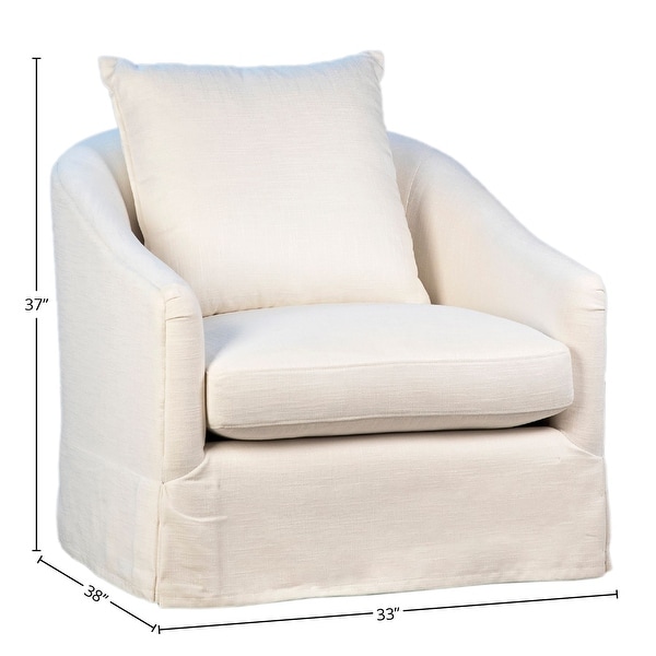Leo Upholstered Performance Linen Slip Cover Occasional Chair in Oatmeal