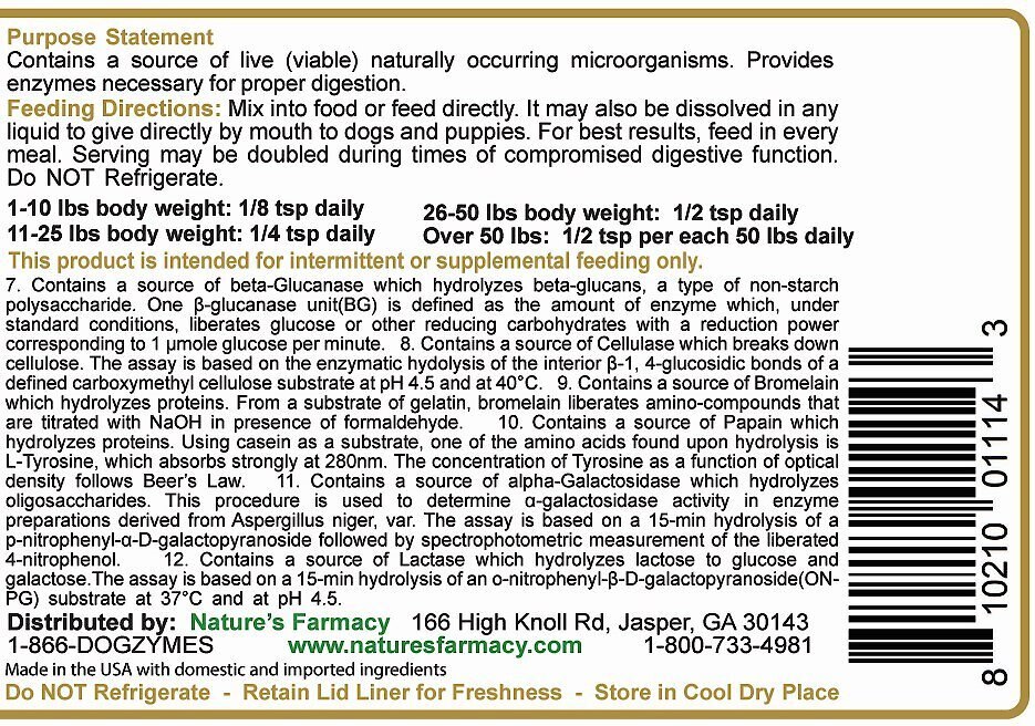 Nature's Farmacy Dogzymes Probiotic Max Dog Supplement