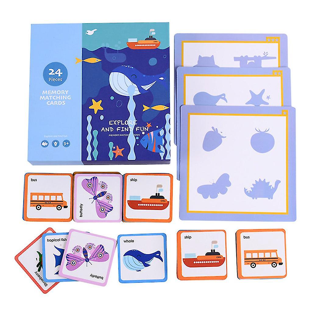 Baby Training Puzzle Cognitive Cards Educational Toys Matching Game Cartoon Vehicle Animal Fruit Set Infant English Early Learning Gifts