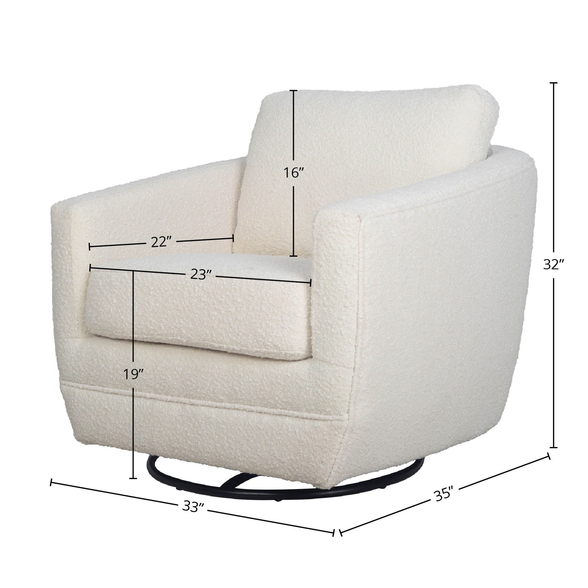 Baltimo Swivel Glider - Boucle Cream