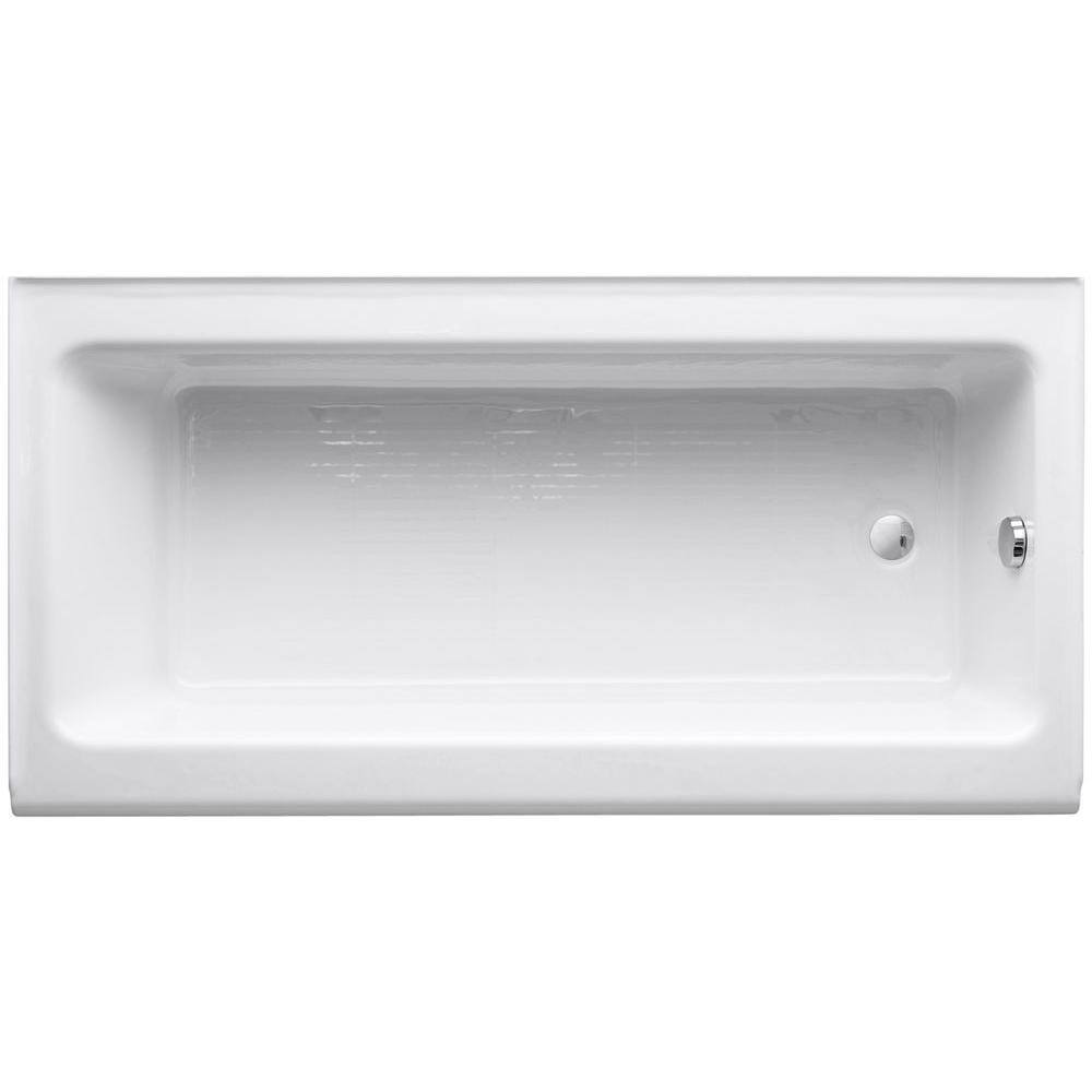 KOHLER Bellwether 60 in. x 30 in. Soaking Bathtub with Right-Hand Drain in White K-838-0