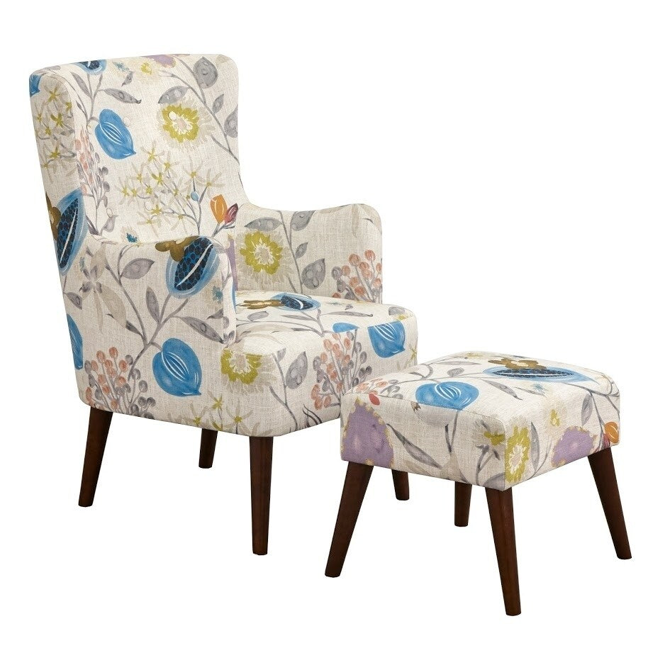 angelo:HOME Arm Chair & Ottoman Set - Jane (floral)