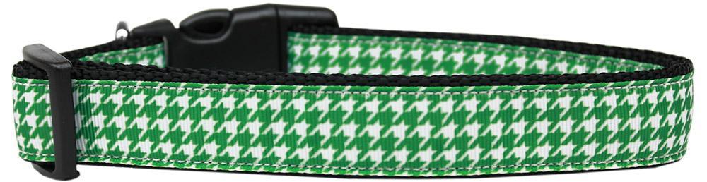 Emerald Green Houndstooth Nylon Cat Safety Collar