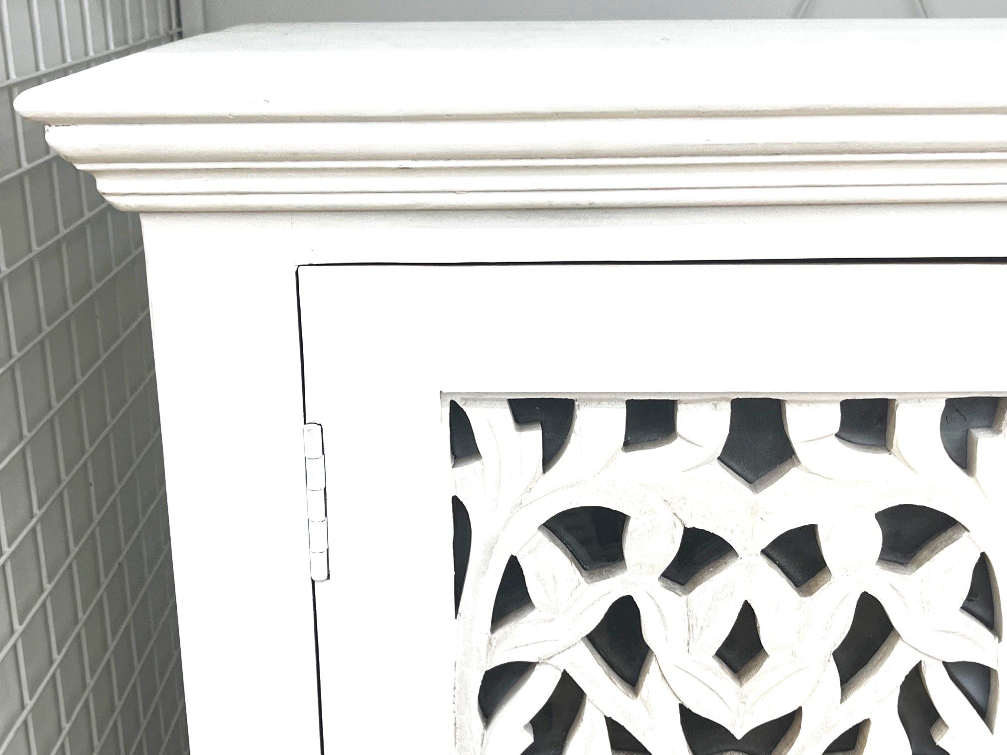 Lunar Carved White Sideboard 40 2-Door