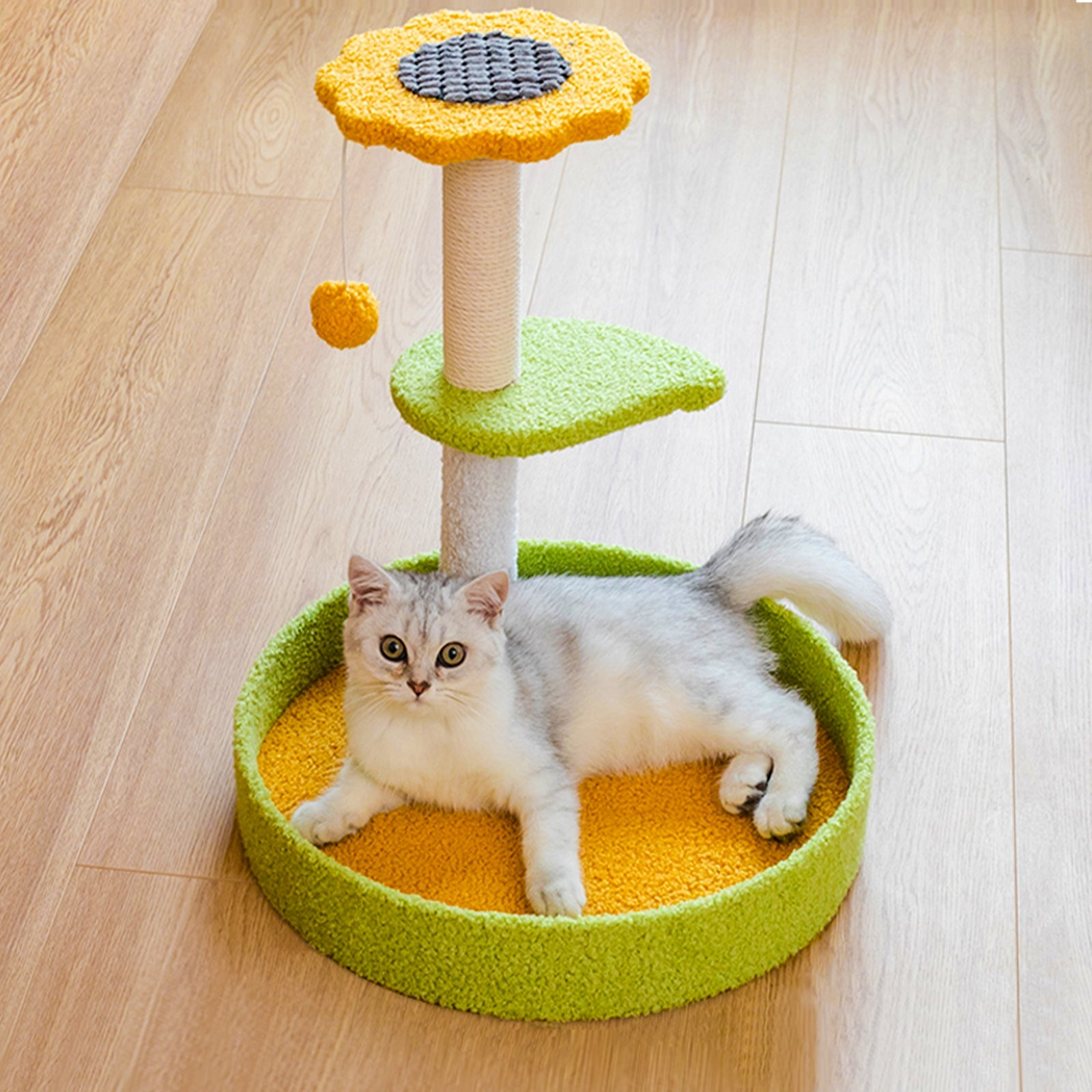 Tawatiler Cat Scratching Posts,Cat Tower for Indoor Cats, Multi-Level Cat Tree with Cat Bed,Cat Activity Tree with Dangling Ball & Platform for Kittens Small Cats