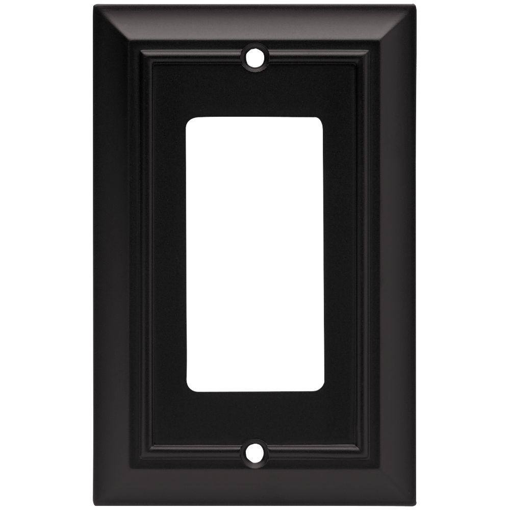 Liberty Black 1-Gang DecoratorRocker Wall Plate (1-Pack) 64216