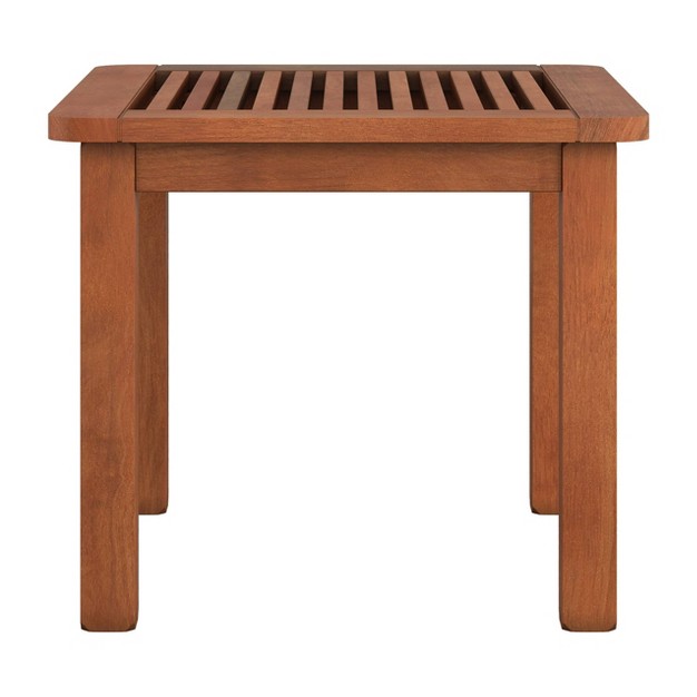 Miramar Square Hardwood Outdoor Side Table Cinnamon Brown Corliving