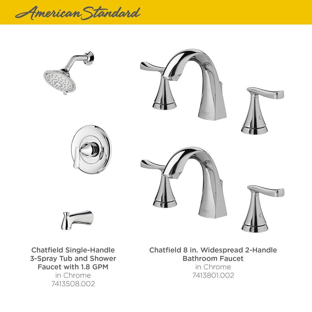 American Standard Single-Handle 3-Spray Tub and Shower Faucet with Two 8 in. Bathroom Faucet Set in Polished Chrome (Valve Included) CHATTSWSCH BNDL