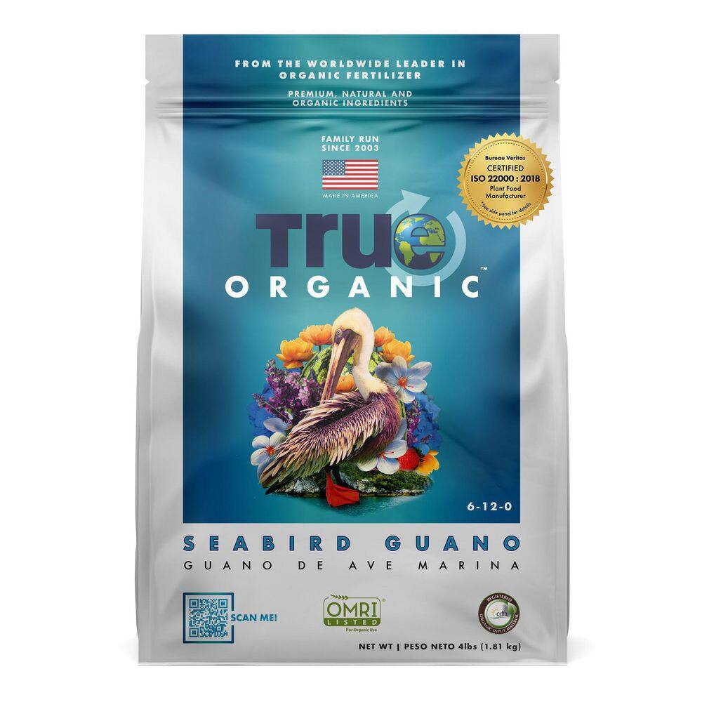 TRUE ORGANIC 4 lbs. Organic Seabird Guano Dry Fertilizer OMRI Listed 6-12-0 R0015