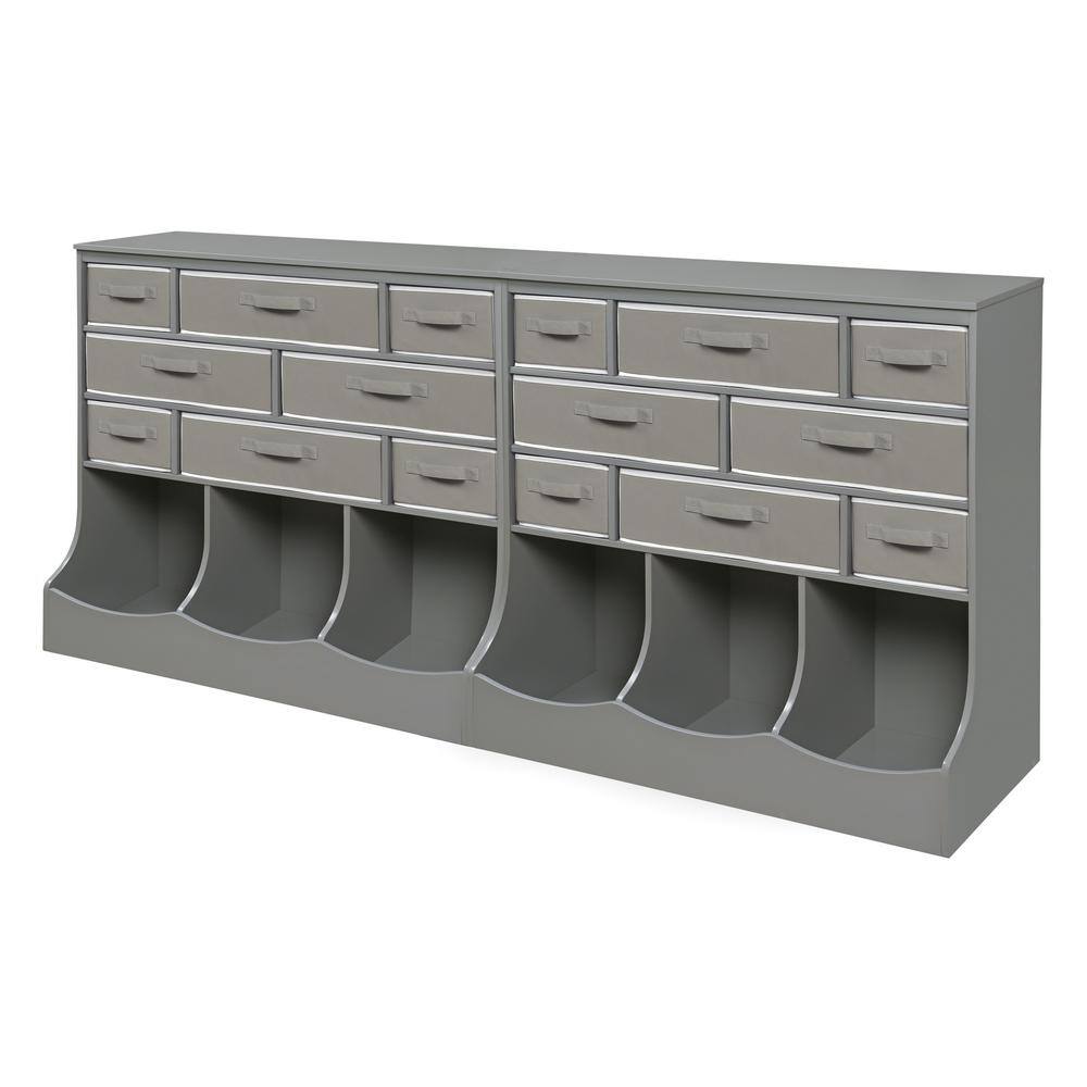 Badger Basket 37 in. H x 36.5 in. W x 15.75 in. D Gray MDF 11-Cube Organizer 98871