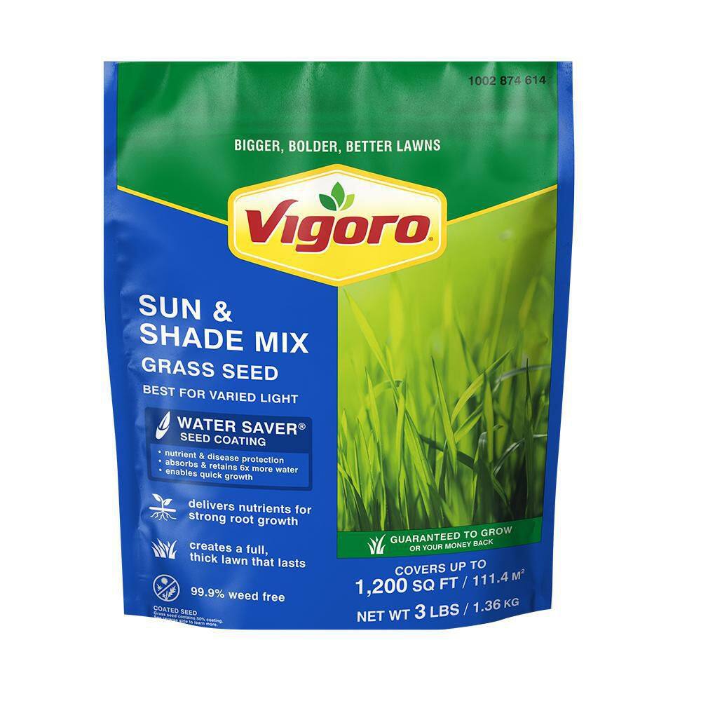 Vigoro 3 lbs. Sun Shade Grass Seed Mix with Water Saver Seed Coating 25444